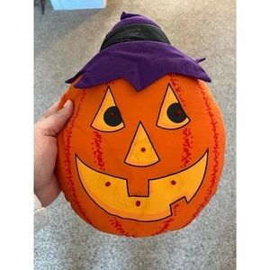 Vintage Avon Pumpkin Jack O Lantern Smiling Witch Hat Pillow Plush Light Up 1991
